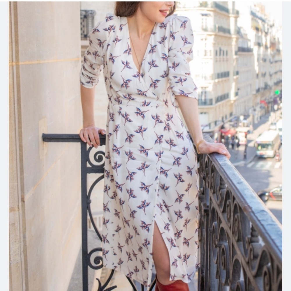 Ba&sh ivory floral dress 1